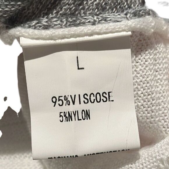 Multicolor Stripe Colorblock Pointelle Knit Full Hooded Sweater Ladies Large - Picture 4 of 7